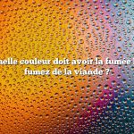 Question : Quelle couleur doit avoir la fumée lorsque vous fumez de la viande ?